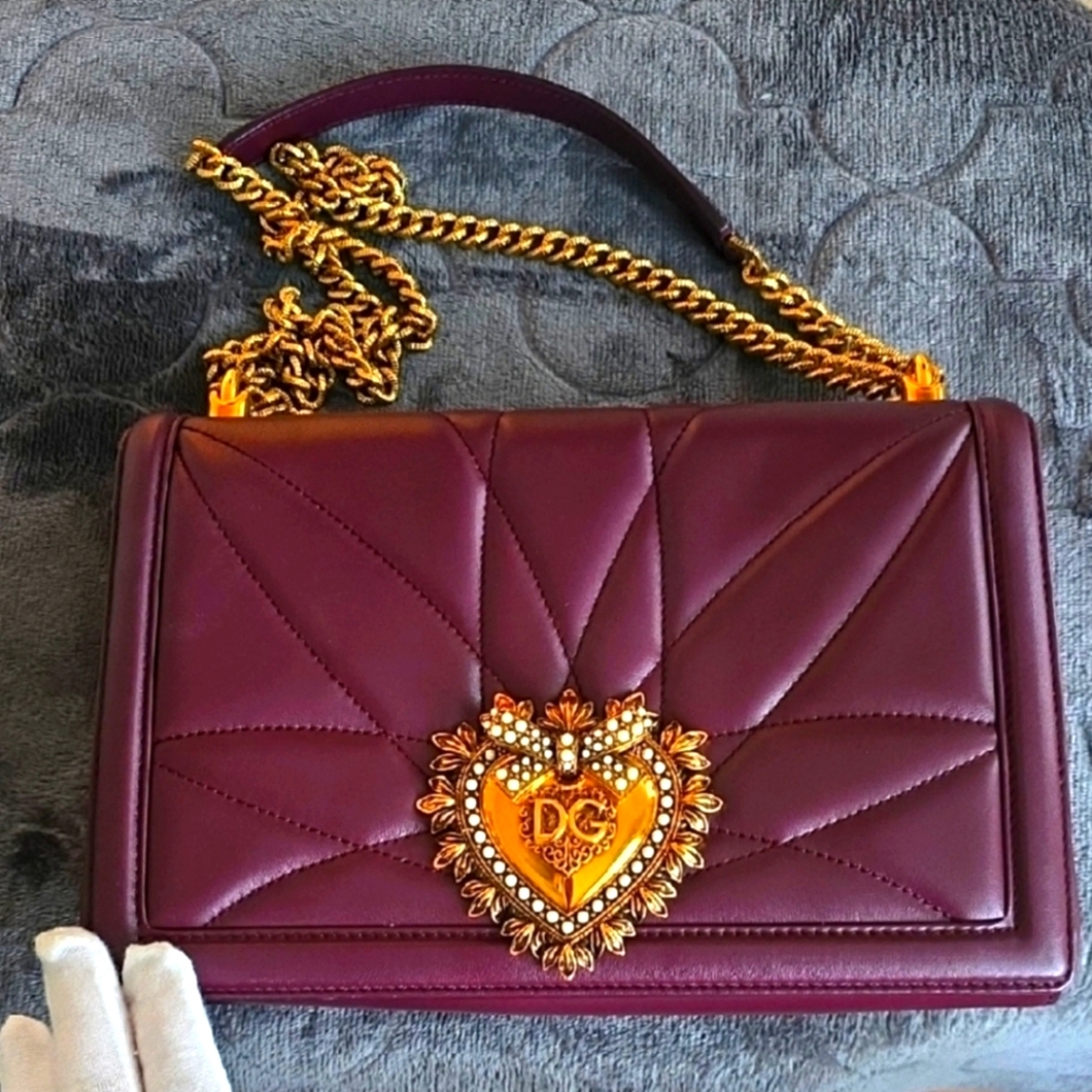 Dolce & Gabbana Purple Quilted Shoulder Bag